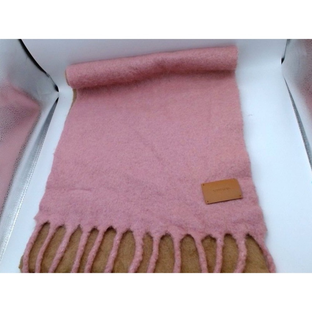Vince - Brushed Alpaca Blend Scarf. Pink/Brown/Cream, Large, BRAND NEW